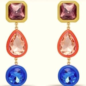 LELE sadoughi sunburst Gem Linear double drop earrings